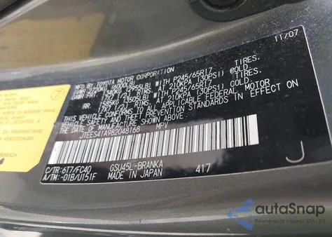 2008 Toyota Highlander из США, поврежденный, VIN JTEES41A982048168